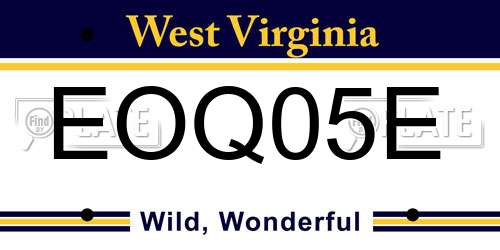 EOQ05E West Virginia License Plate