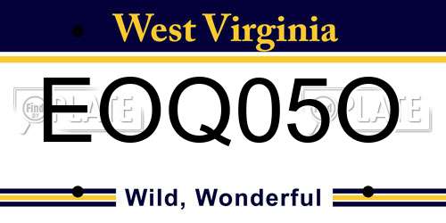 EOQ05O West Virginia License Plate