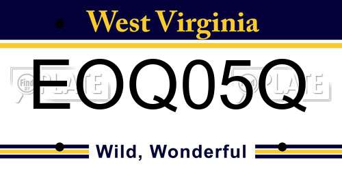 EOQ05Q West Virginia License Plate