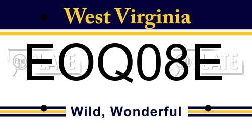 EOQ08E West Virginia License Plate