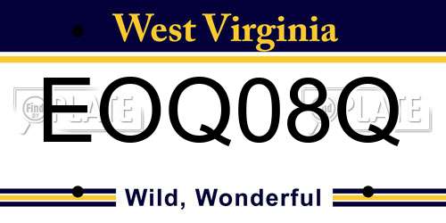 EOQ08Q West Virginia License Plate