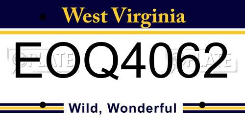 EOQ4062 West Virginia License Plate