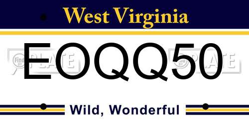 EOQQ50 West Virginia License Plate