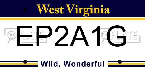 EP2A1G West Virginia License Plate