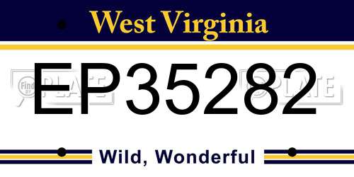 EP35282 West Virginia License Plate