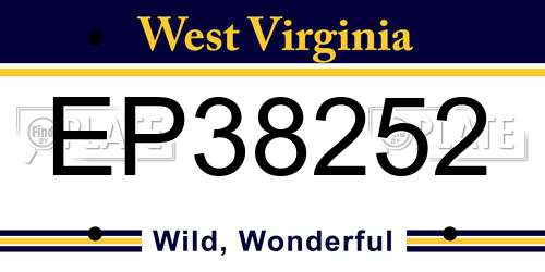 EP38252 West Virginia License Plate