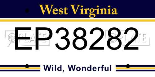 EP38282 West Virginia License Plate