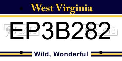 EP3B282 West Virginia License Plate