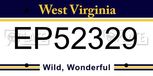 EP52329 West Virginia License Plate
