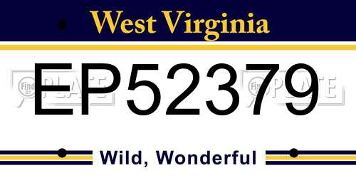 EP52379 West Virginia License Plate