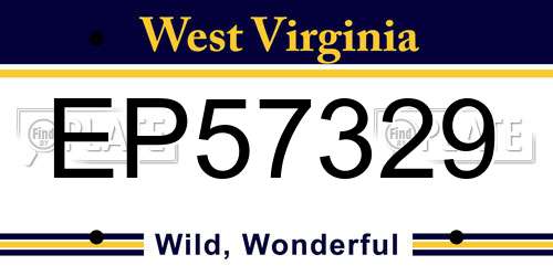 EP57329 West Virginia License Plate