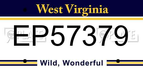 EP57379 West Virginia License Plate