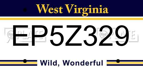EP5Z329 West Virginia License Plate