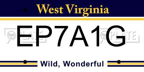EP7A1G West Virginia License Plate