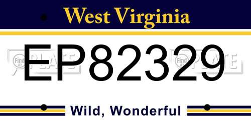 EP82329 West Virginia License Plate