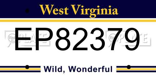 EP82379 West Virginia License Plate
