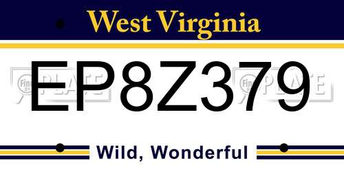 EP8Z379 West Virginia License Plate