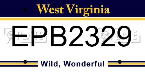 EPB2329 West Virginia License Plate