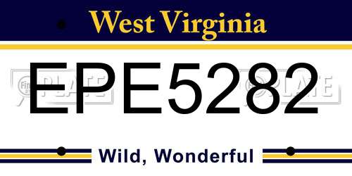 EPE5282 West Virginia License Plate