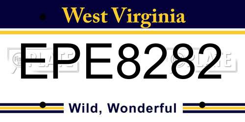 EPE8282 West Virginia License Plate