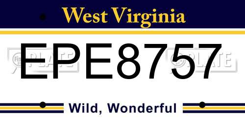 EPE8757 West Virginia License Plate