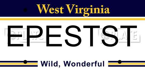 EPESTST West Virginia License Plate
