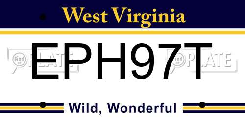 EPH97T West Virginia License Plate