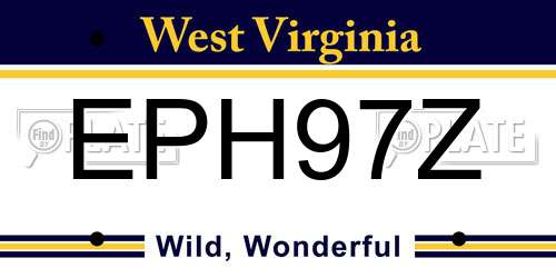 EPH97Z West Virginia License Plate