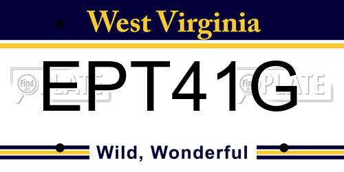 EPT41G West Virginia License Plate