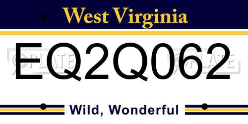 EQ2Q062 West Virginia License Plate