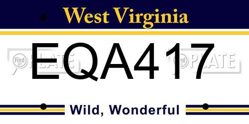 EQA417 West Virginia License Plate
