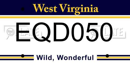 EQD050 West Virginia License Plate