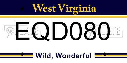 EQD080 West Virginia License Plate