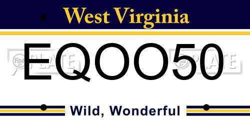 EQOO50 West Virginia License Plate