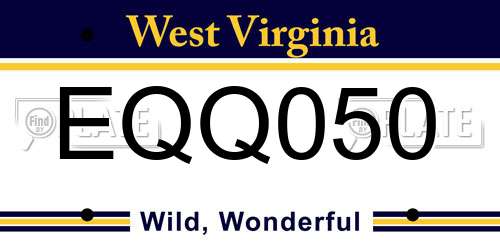 EQQ050 West Virginia License Plate