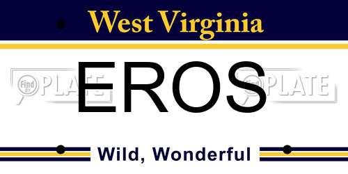 EROS West Virginia License Plate