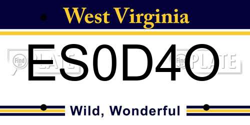 ES0D4O West Virginia License Plate