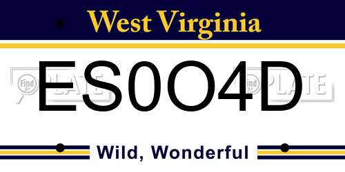 ES0O4D West Virginia License Plate