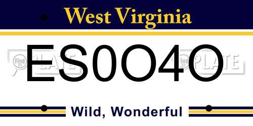 ES0O4O West Virginia License Plate