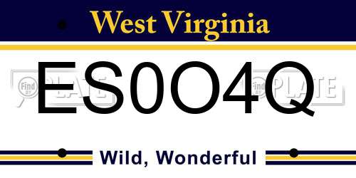 ES0O4Q West Virginia License Plate