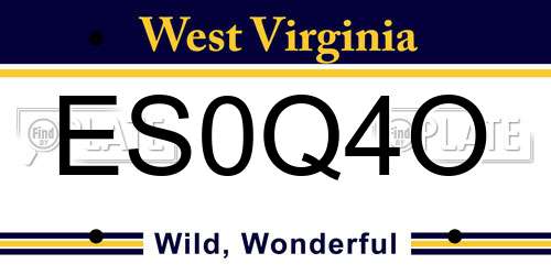 ES0Q4O West Virginia License Plate