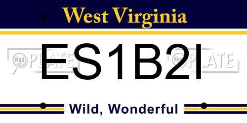 ES1B2I West Virginia License Plate