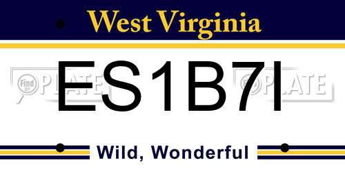 ES1B7I West Virginia License Plate