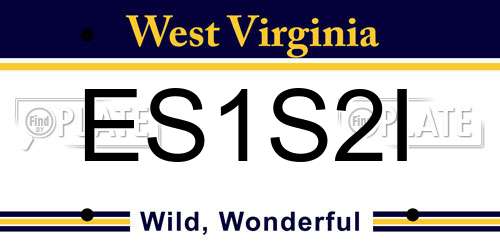 ES1S2I West Virginia License Plate