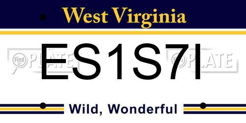 ES1S7I West Virginia License Plate