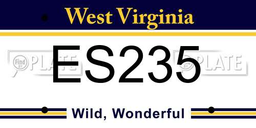 ES235 West Virginia License Plate