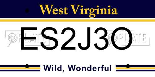 ES2J3O West Virginia License Plate