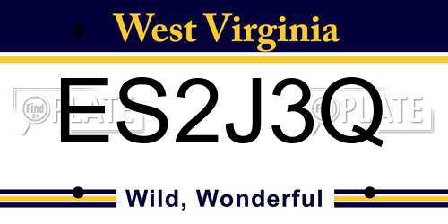 ES2J3Q West Virginia License Plate