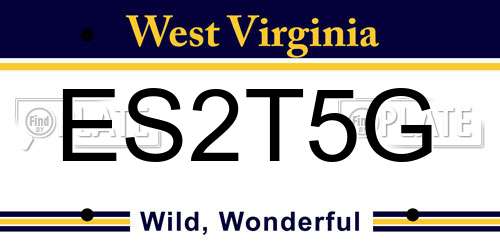 ES2T5G West Virginia License Plate