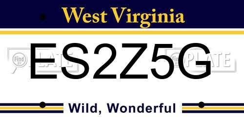 ES2Z5G West Virginia License Plate